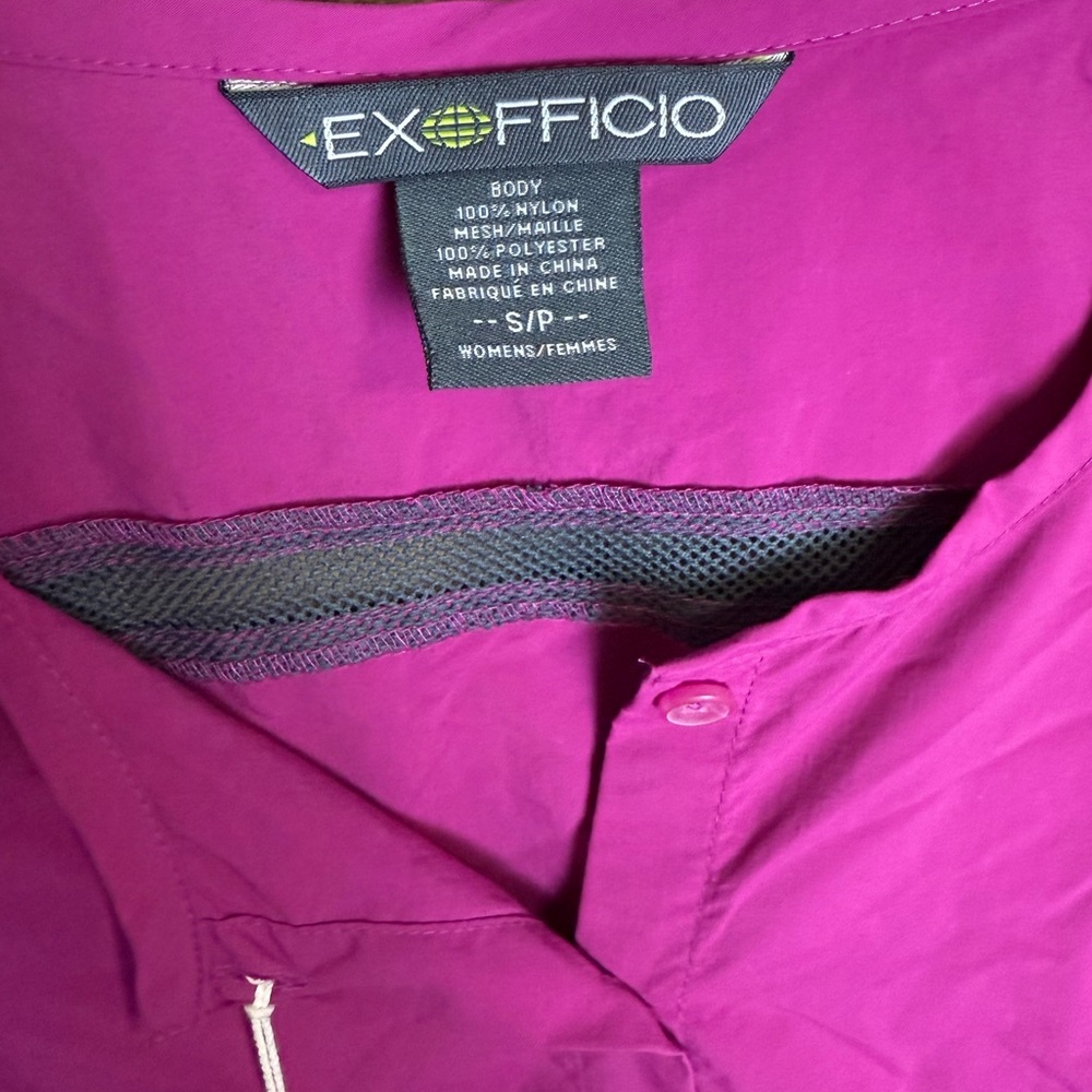 NWT ExOfficio Women's Vibrant Magenta Outdoors 3/4 Sleeve Top - Picture 3 of 5